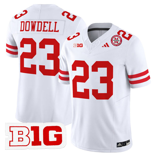 Dante Dowdell Jersey #23 Nebraska Cornhuskers 2025 Stitched White