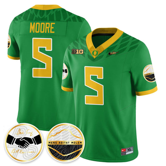 Dante Moore Jersey #5 Oregon Ducks 2025 Shoe Duck Stitched Green