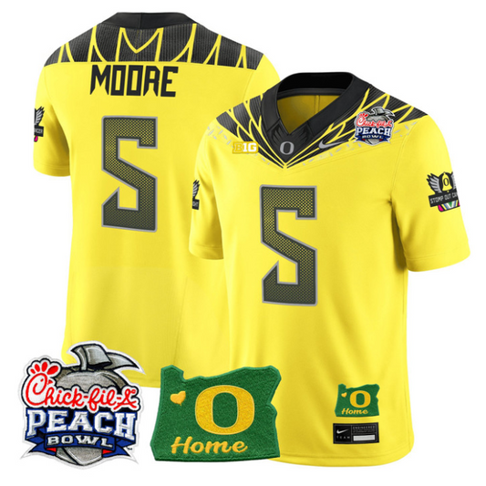 Dante Moore Jersey #5 Oregon Ducks 2026 Peach Bowl Oregon State Stitched Yellow