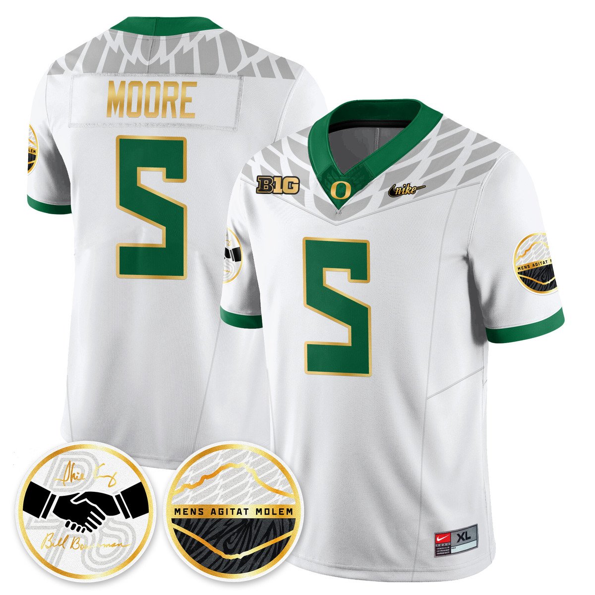 Dante Moore Jersey #5 Oregon Ducks 2025 Shoe Duck Stitched White