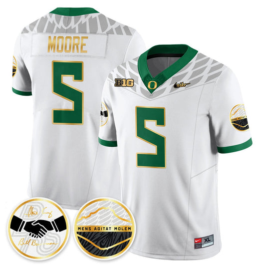 Dante Moore Jersey #5 Oregon Ducks 2025 Shoe Duck Stitched White