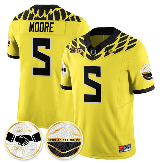 Dante Moore Jersey #5 Oregon Ducks 2025 Shoe Duck Stitched Yellow