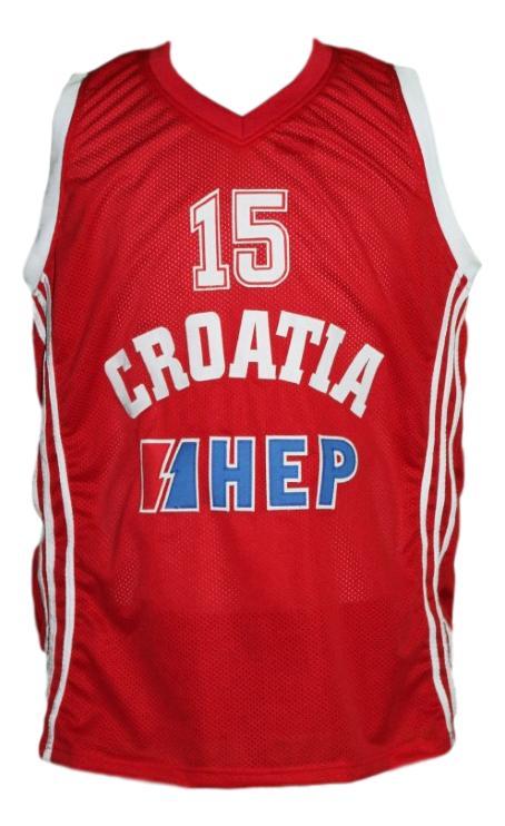 Dario Saric Jersey #15 Croatia Basketball New Sewn Red
