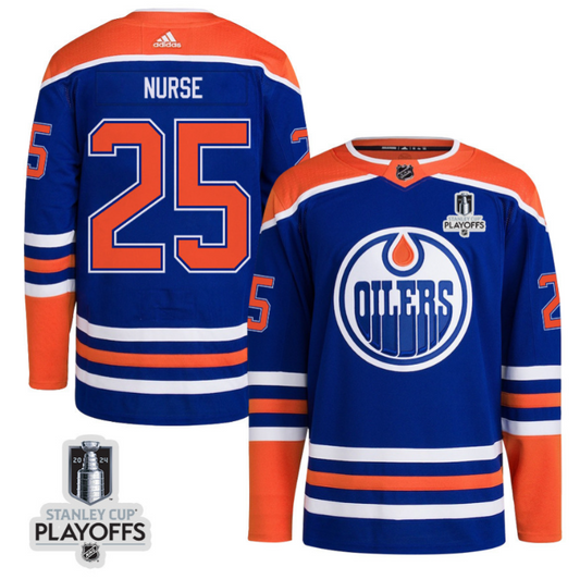 Darnell Nurse 25 Edmonton Oilers 2024 NHL Playoffs Patch Home Jersey - Men