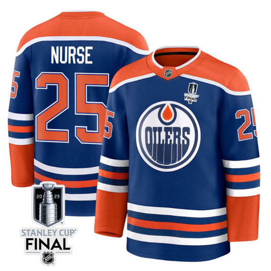 Darnell Nurse 25 Edmonton Oilers 2025 STANLEY CUP Final Patch Home Men Jersey Royal