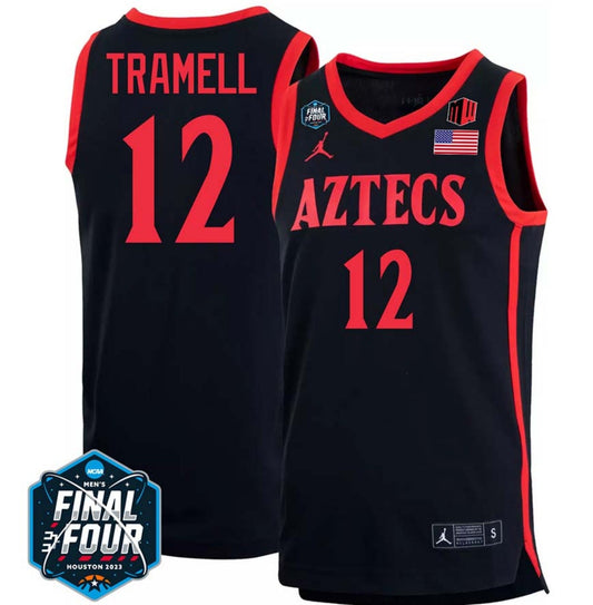 Darrion Trammell Jersey San Diego State Aztecs College Basketball 2023 NCAA Final Four Black #12