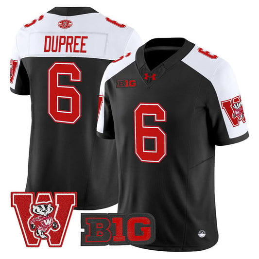 Darrion Dupree Jersey #6 Wisconsin Badgers Throwback Stitched Black Alter