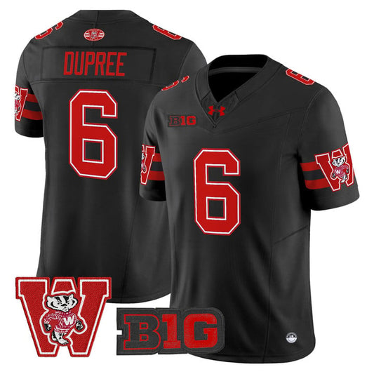 Darrion Dupree Jersey #6 Wisconsin Badgers Throwback Stitched Black