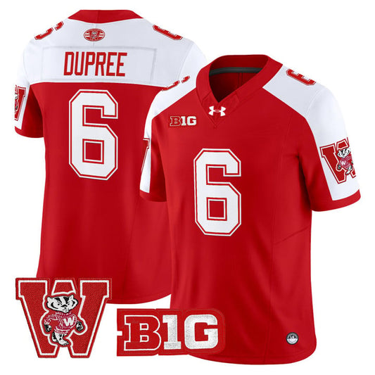 Darrion Dupree Jersey #6 Wisconsin Badgers Throwback Stitched Red Alter
