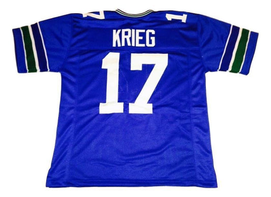 Dave Krieg Jersey #17 Custom Unsigned Football Stitched Blue