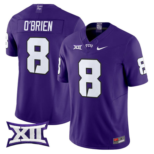 Davey O'Brien Jersey #8 TCU Horned Frogs 2025 Vapor Limited Stitched Purple