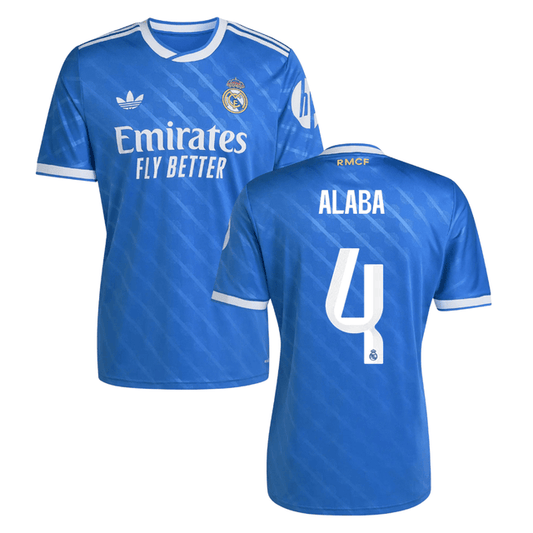 David Alaba #4 Real Madrid 2025-26 Third Match Jersey – Blue