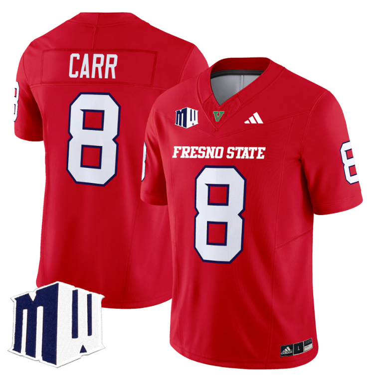 David Carr Jersey #8 Fresno State Bulldogs 2024 Stitched Red
