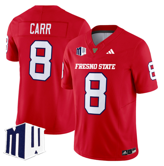 David Carr Jersey #8 Fresno State Bulldogs 2024 Stitched Red