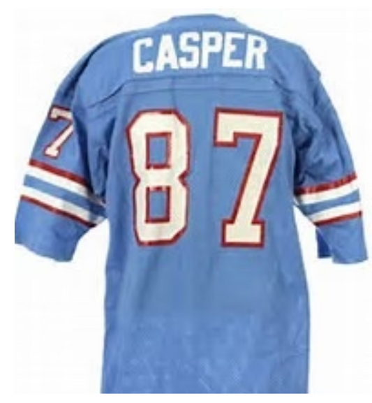 David Casper Jersey Houston Oilers Custom Throwback Football Blue