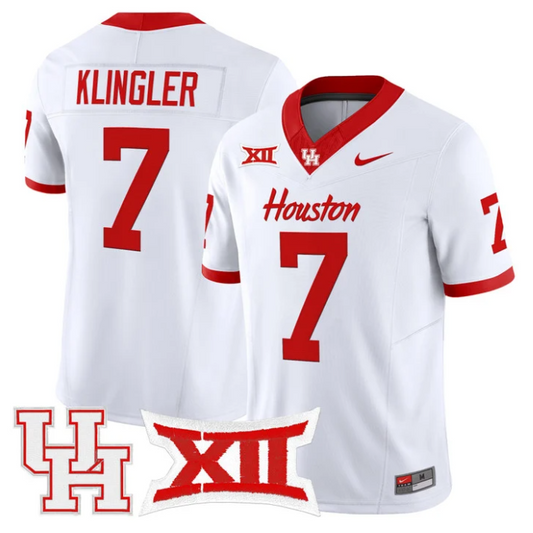 David Klingler Jersey #7 Houston Cougars 2025 Vapor Limited Stitched White