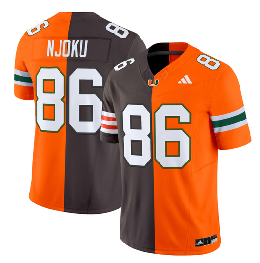 David Njoku Jersey #86 Miami Hurricanes Split Vapor Limited V2 Football Stitched