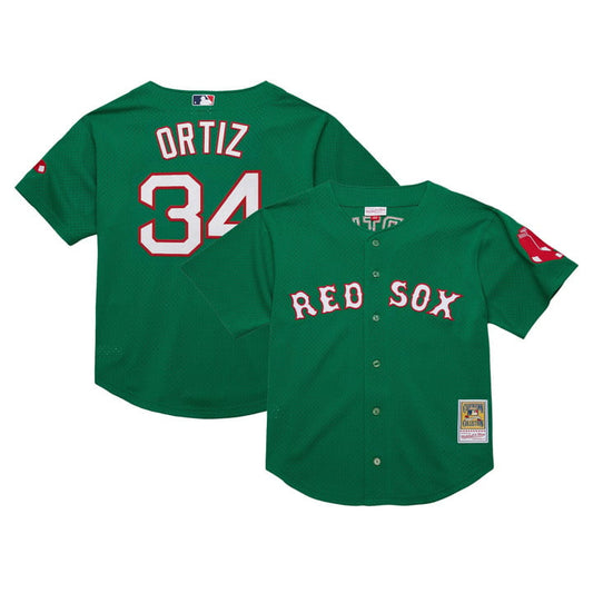 David Ortiz Jersey #34 Boston Red Sox Throwback Cooperstown Stitched Green