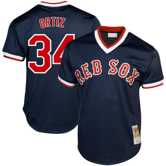 David Ortiz Jersey #34 Boston Red Sox Throwback Cooperstown Stitched Navy