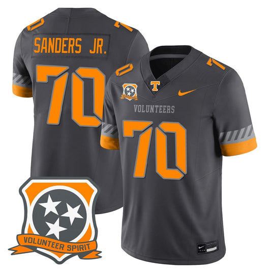 David Sanders Jr Jersey #70 Tennessee Volunteers 2025 Spirit Stitched Smokey Gray