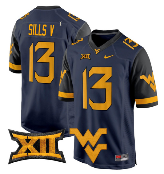 David Sills V Jersey #13 West Virginia Navy Football All Stitched