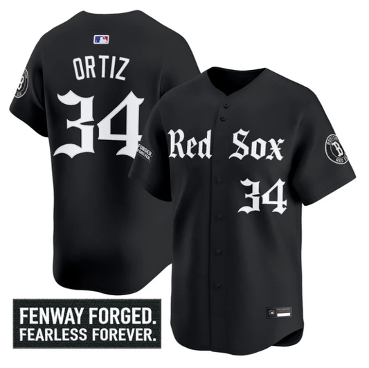 David Ortiz Jersey #34 Boston Red Sox Gothic Edition Premier Stitched