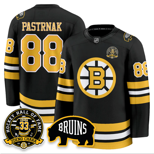David Pastrnak Jersey #88 Boston Bruins Premium Zdeno Chara HOF Stitched