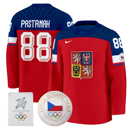 David Pastrnak Jersey #88 Czechia Olympic 2026 Premium Hockey All Stitched