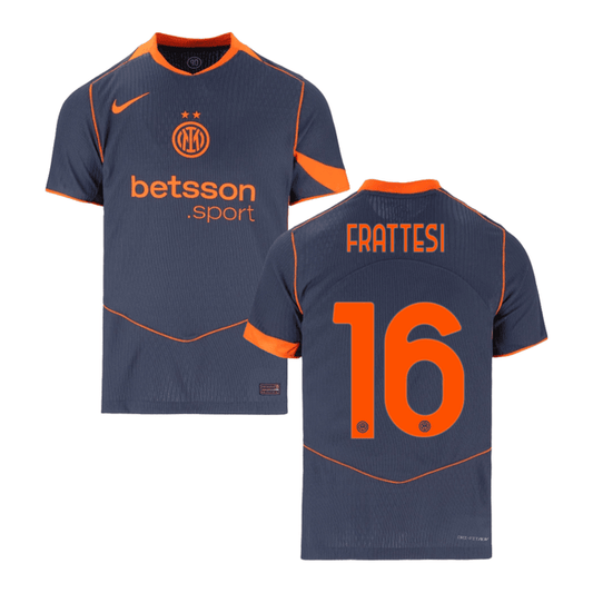 Davide Frattesi 16 Inter Milan 2025-26 Third Match Jersey – Gray