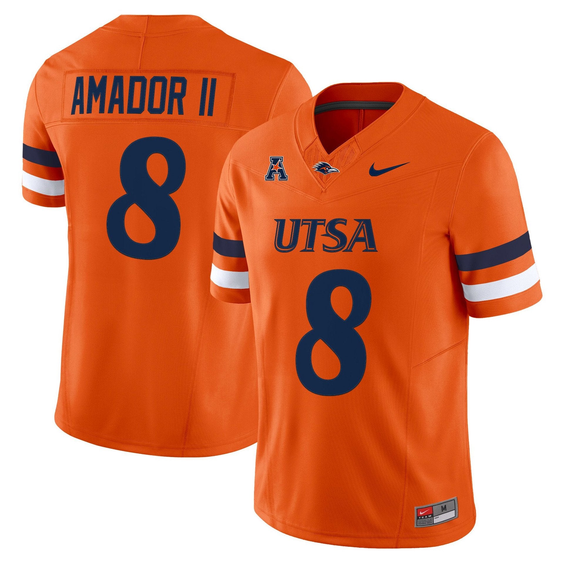 David Amador II Jersey #8 UTSA Roadrunners 2025 Vapor Limited Stitched Orange