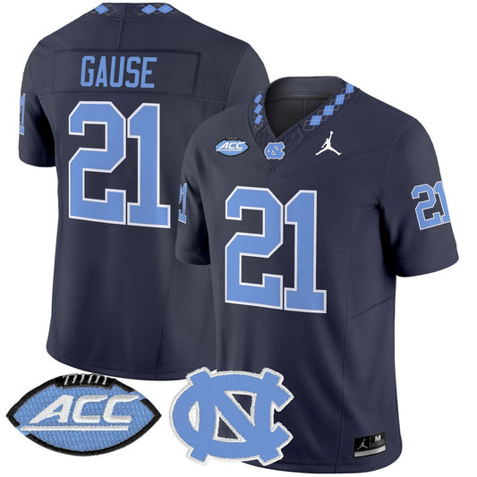 Davion Gause Jersey #21 North Carolina Tar Heels 2025 Limited Stitched Navy