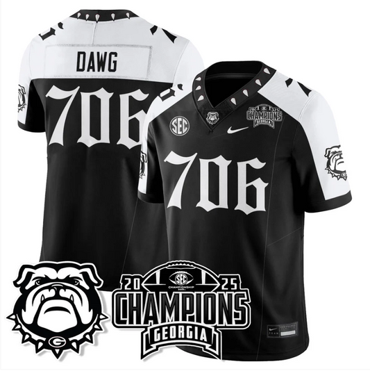 Dawg Jersey #706 Georgia Bulldogs Gothic SEC Football Champions Stitched