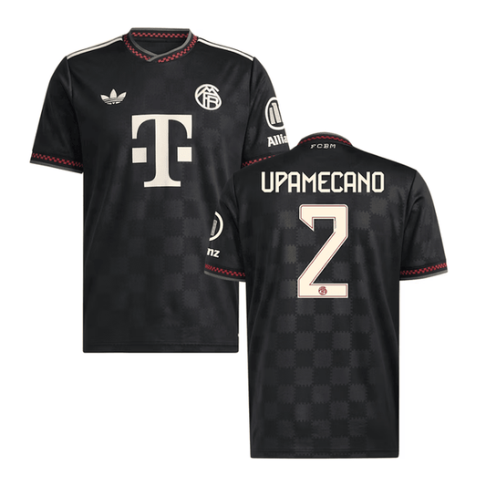 Dayot Upamecano #2 Bayern Munich 2025-26 Third Men Jersey – Black