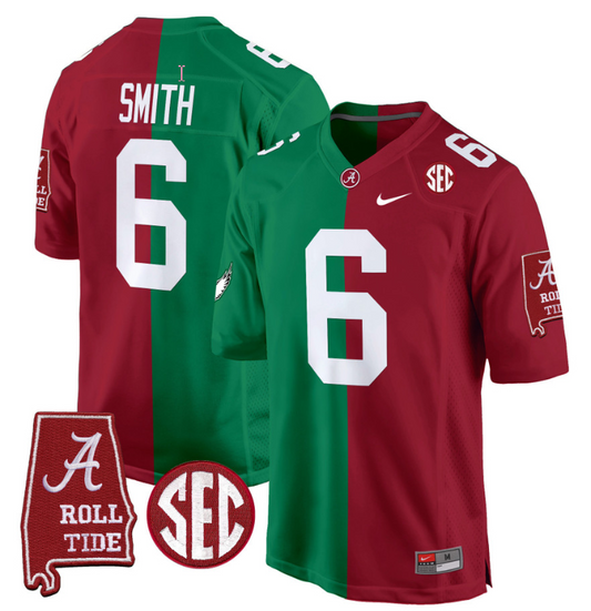 DeVonta Smith Jersey #6 Alabama Crimson Tide Split Football Game Stitched
