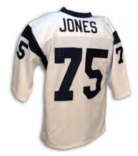 Deacon Jones Jersey Los Angeles Rams Custom Throwback Football White