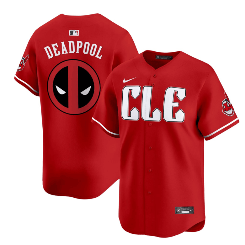 Deadpool Cleveland Guardians Cool Base Red Jersey - All Stitched