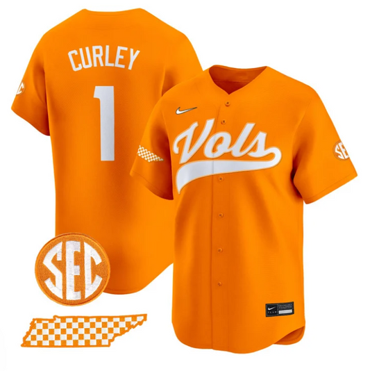 Dean Curley Jersey #1 Tennessee Vols 2025 Vapor Premier Limited Stitched Orange