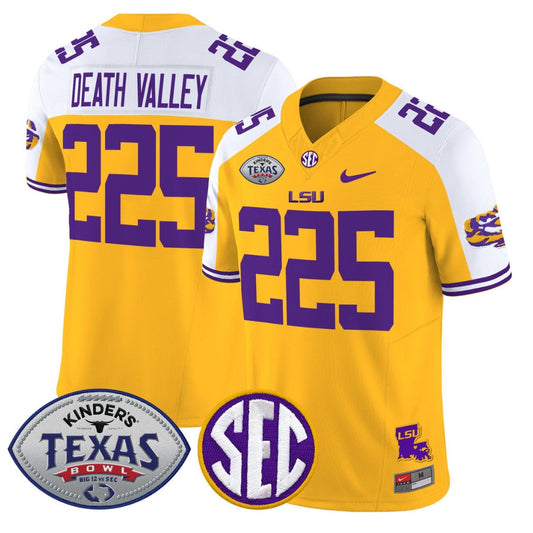 Death Valley Jersey #225 LSU Tigers 2025 Texas Bowl Vapor Stitched