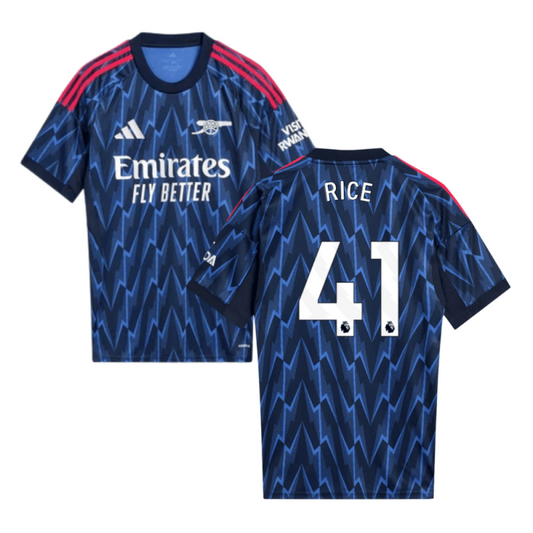Declan Rice #41 Arsenal 2025-26 Away Men Jersey – Blue