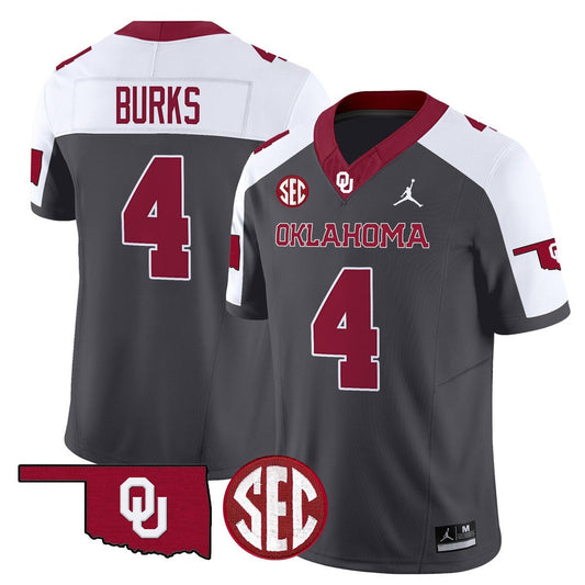 Deion Burks Jersey #4 Oklahoma Sooners 2025 Vapor Limited Stitched Special
