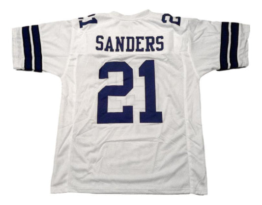 Deion Sanders Jersey #21 Custom Unsigned Football Stitched White
