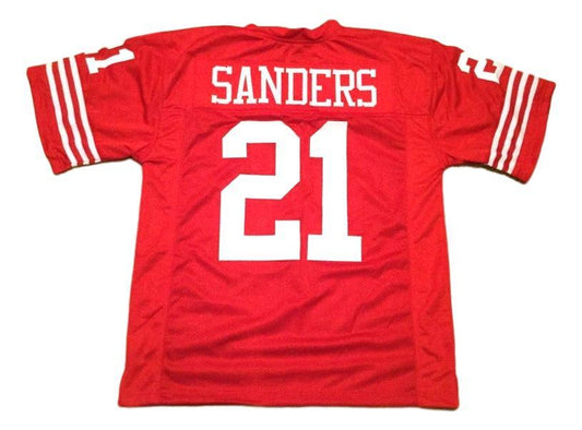 Deion Sanders Jersey #21 Custom Unsigned Football Stitched Red