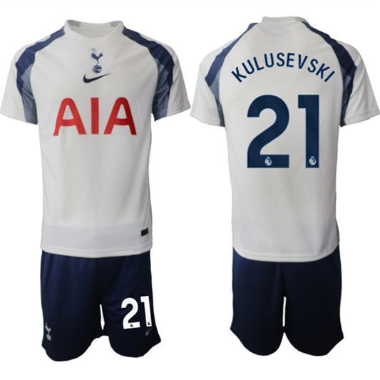 Dejan Kulusevski Jersey #21 White Home 2025-26 Soccer Jersey Suit