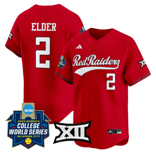 Demi Elder Jersey #2 Texas Tech Softball 2025 World Series Stitched Red