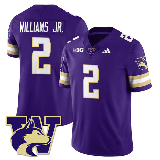 Demond Williams Jr Jersey #2 Washington Husky Football 2025 Stitched Purple