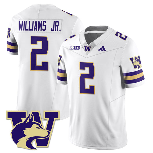Demond Williams Jr Jersey #2 Washington Husky Football 2025 Stitched White