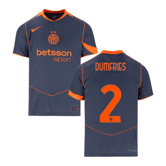 Denzel Dumfries 2 Inter Milan 2025-26 Third Match Jersey – Gray