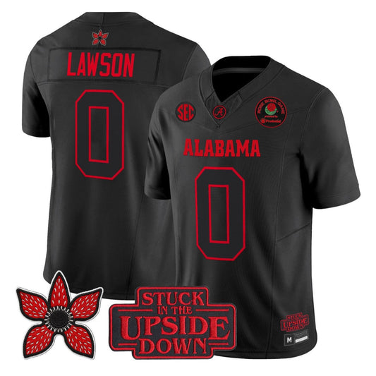 Deontae Lawson Jersey #0 Alabama Crimson Stranger Things 2025 Rose Bowl Stitched