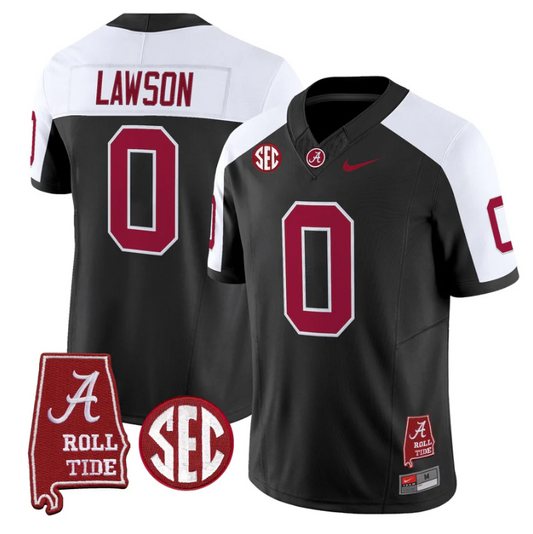Deontae Lawson Jersey #0 Alabama Crimson Tide Throwback Map Stitched
