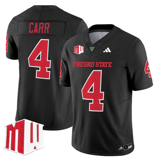 Derek Carr Jersey #4 Fresno State Bulldogs 2024 Stitched Black